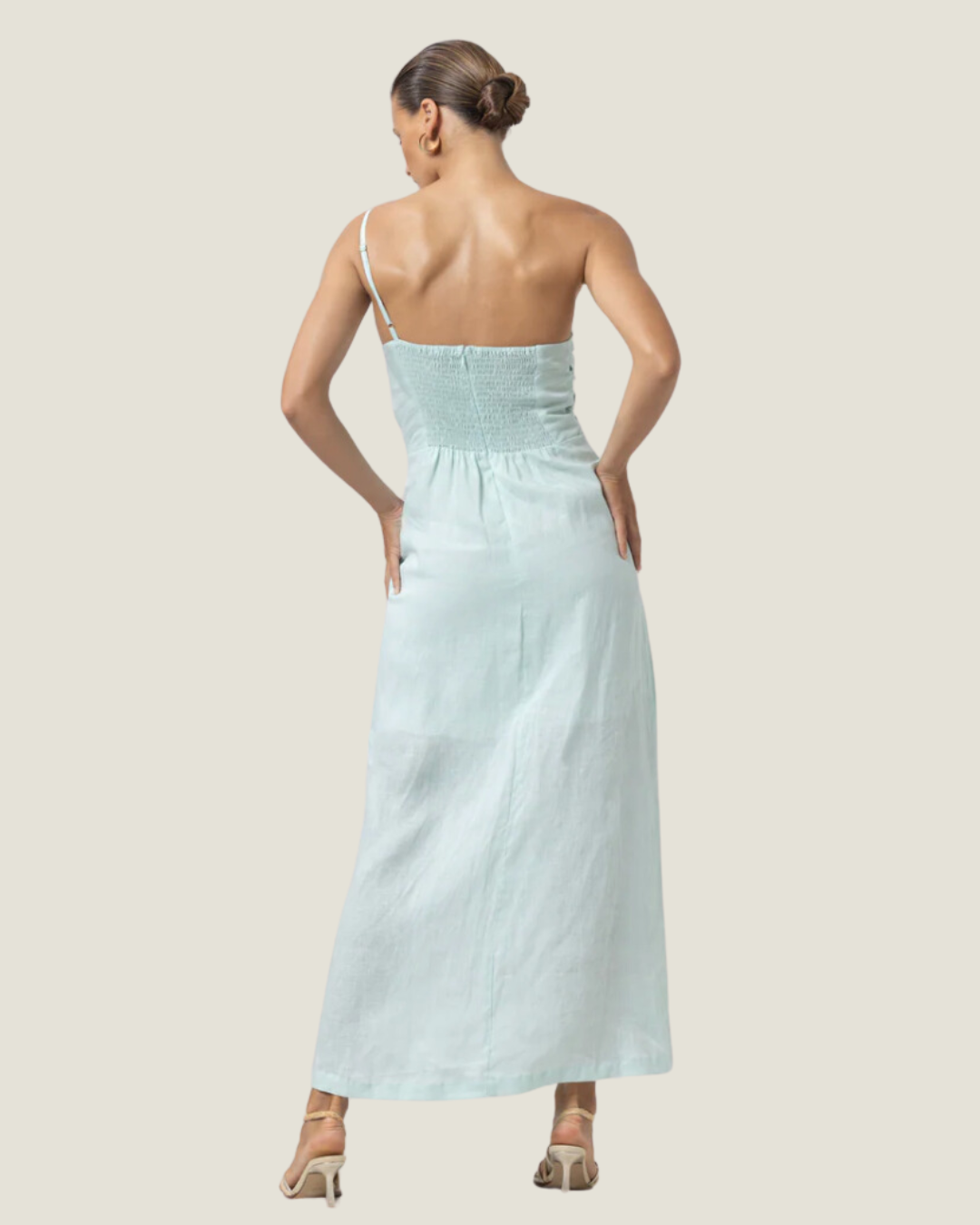 The Poppy: Linen Maxi Dress in Shimmer