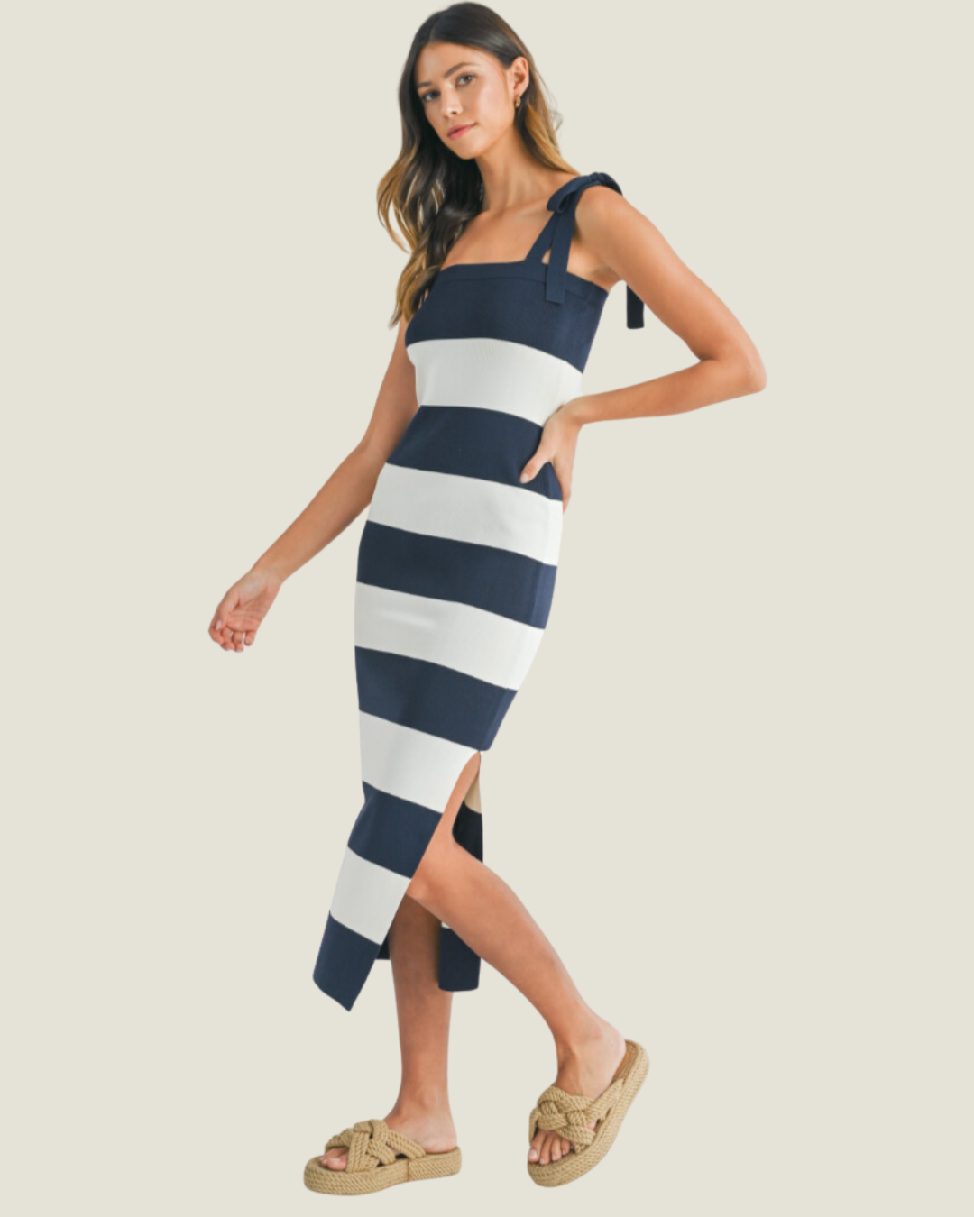 The Regatta: Striped Midi Dress