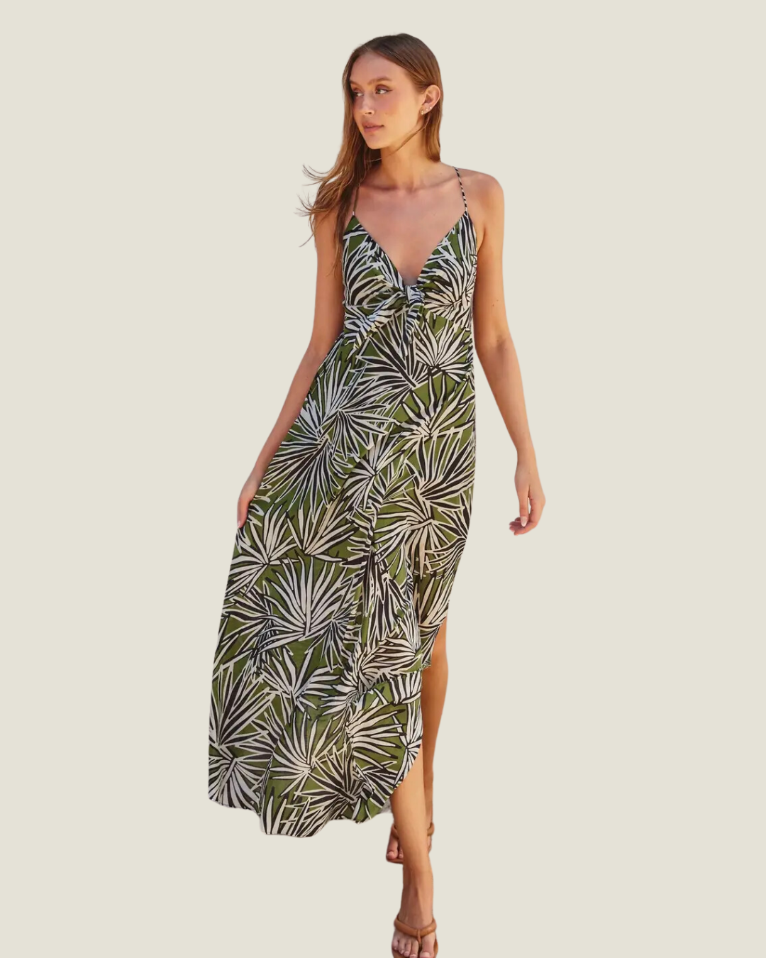 Banana Palm Midi Sleeveless Dress