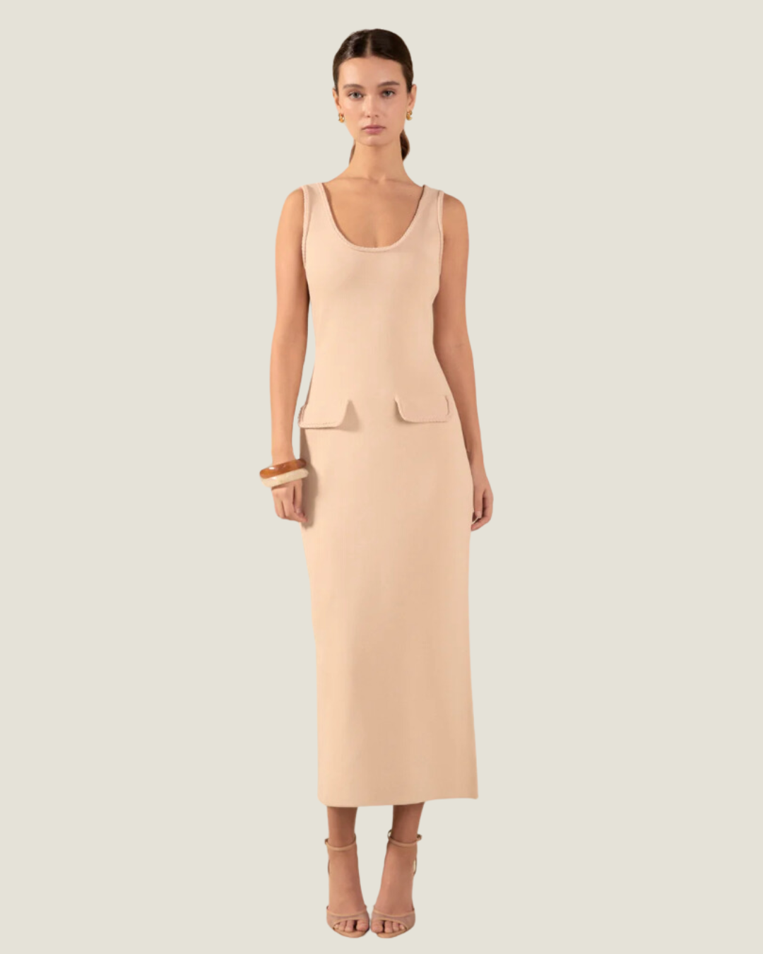 The Colette: Braided Sleeveless Midi Dress