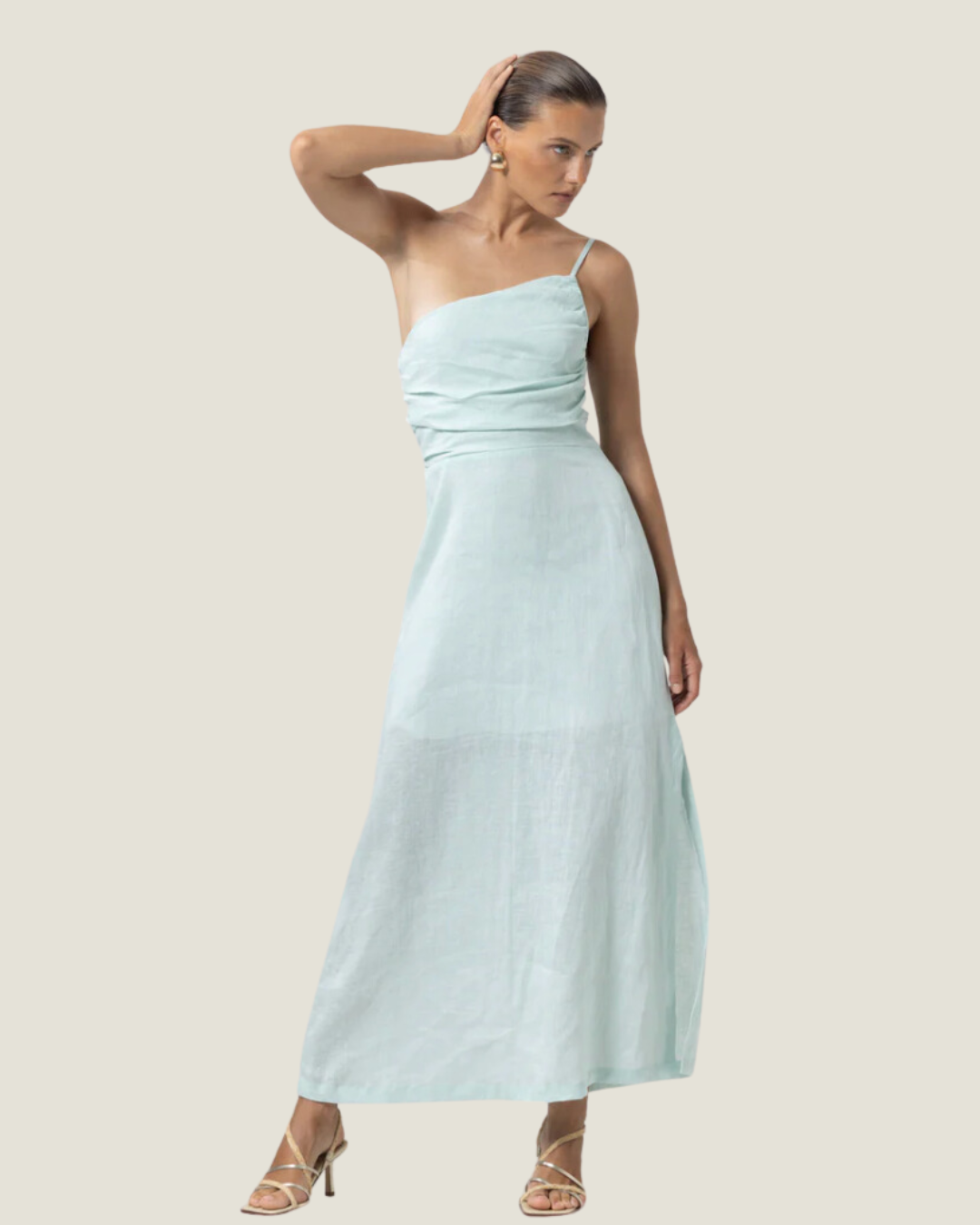 The Poppy: Linen Maxi Dress in Shimmer