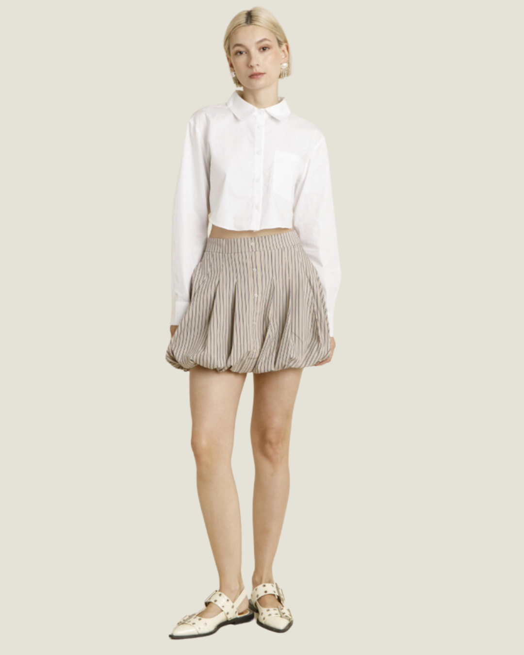 The Bella: Striped Bubble Mini Skirt