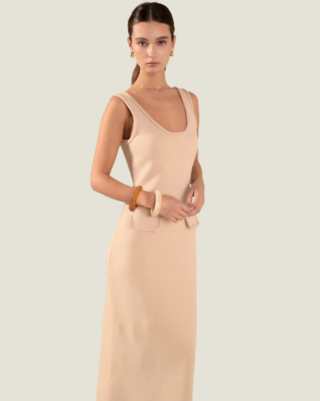 The Colette: Braided Sleeveless Midi Dress