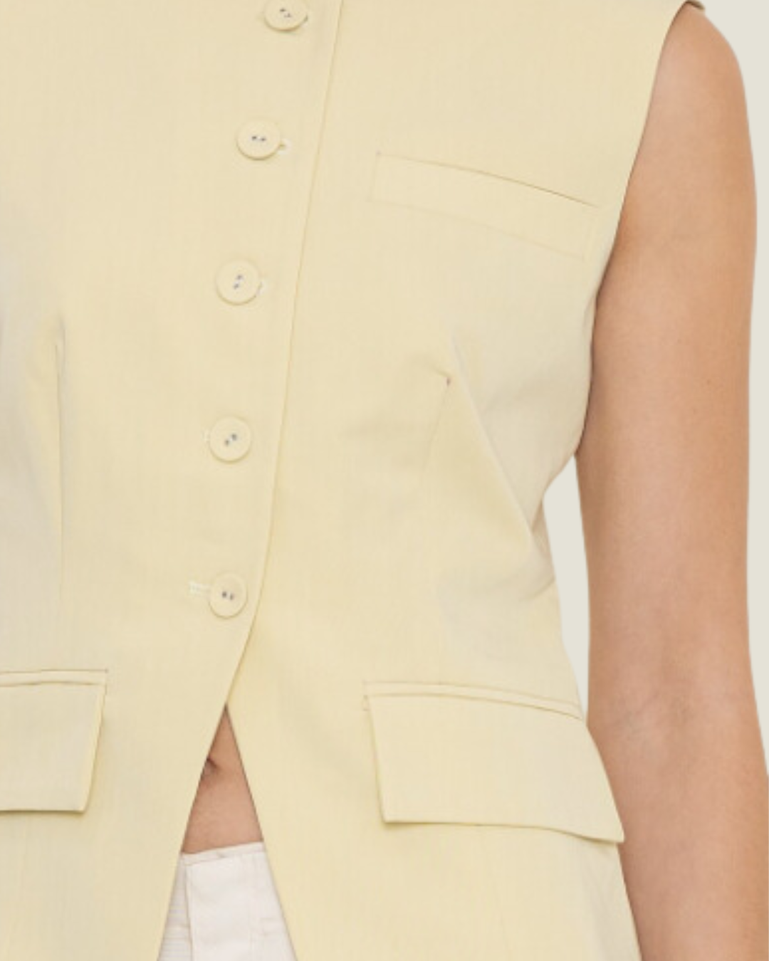 The Andi: Sleeveless Button Vest