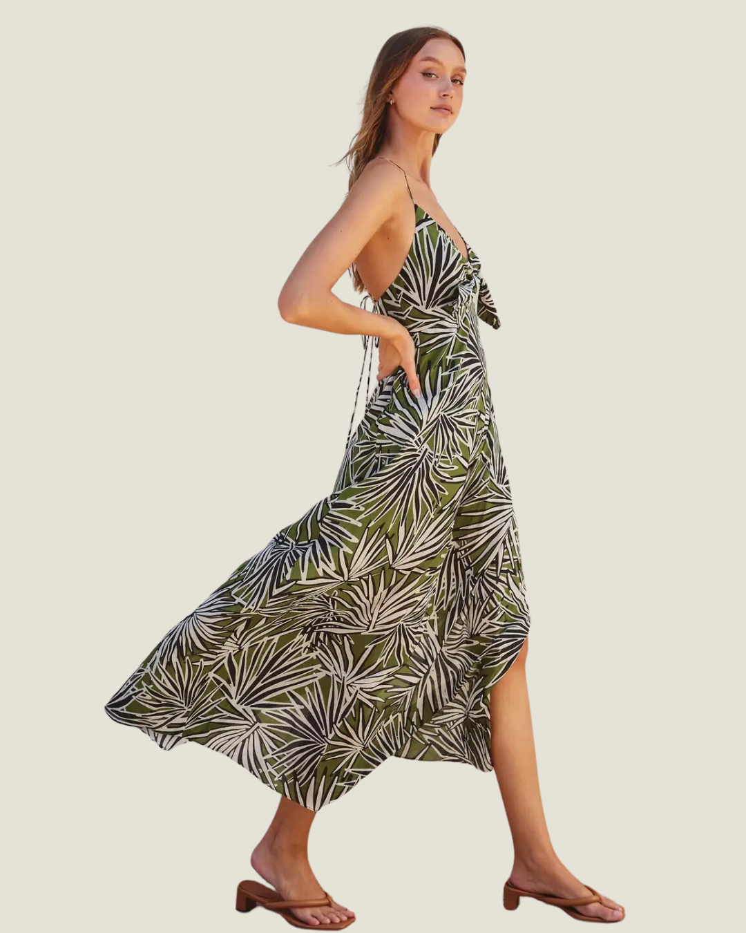 Banana Palm Midi Sleeveless Dress