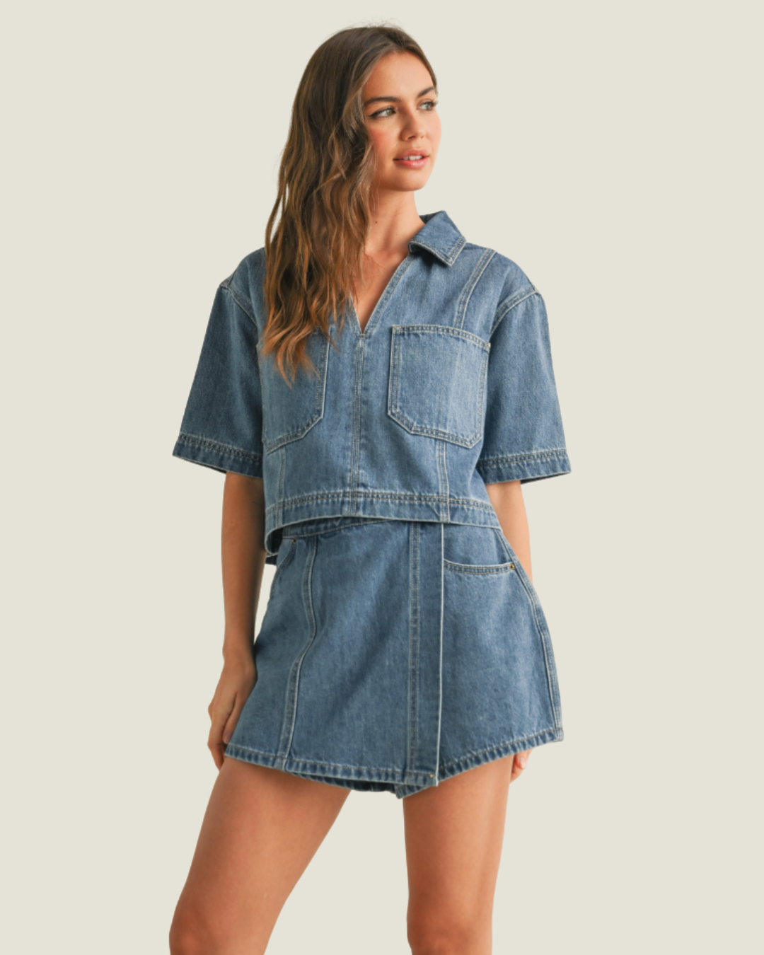 The Logan: Classic Denim Skort