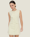 The Hals: Sage Green Crew Neck Sleeveless Midi Dress