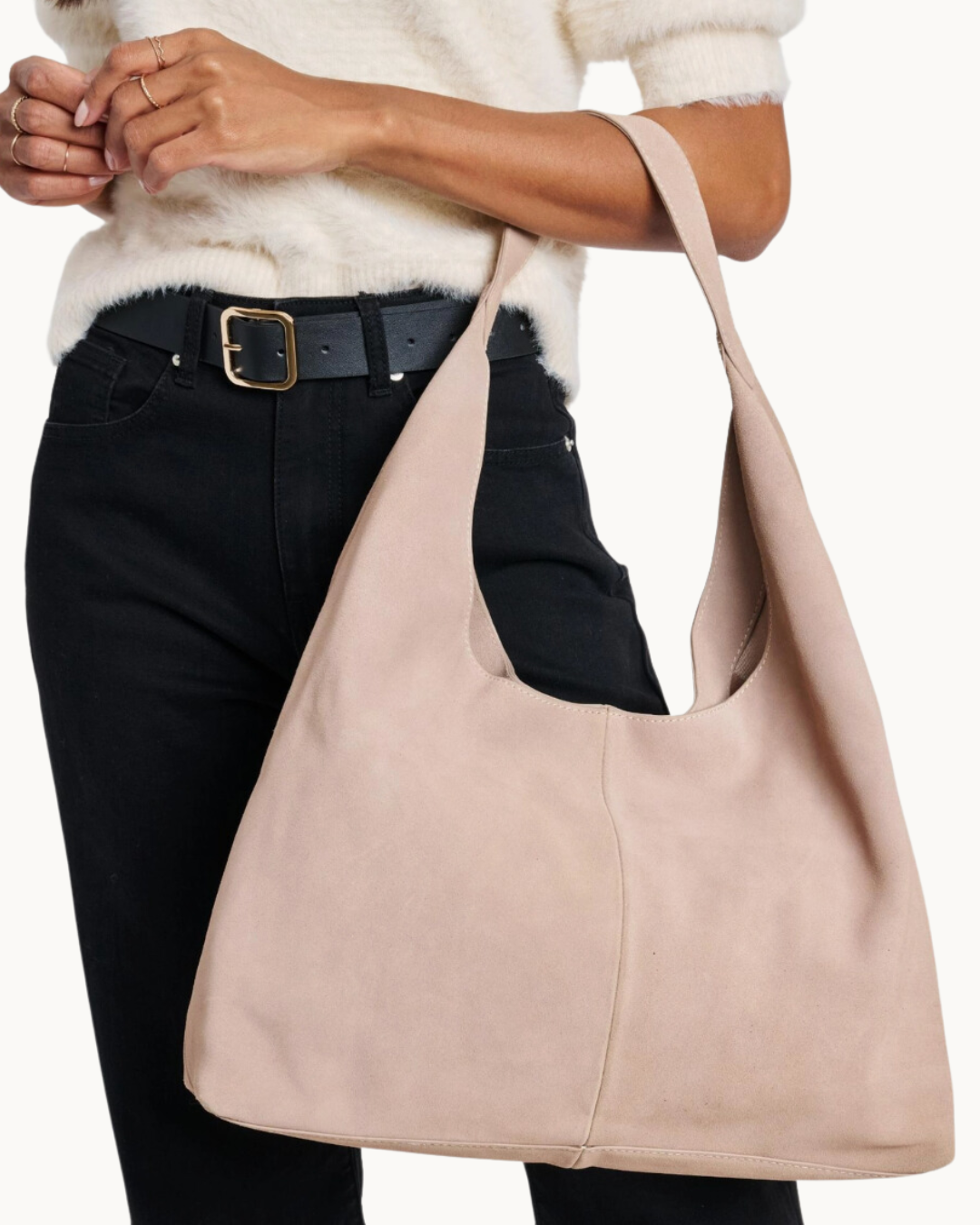 The Amber: Genuine Suede Leather Hobo