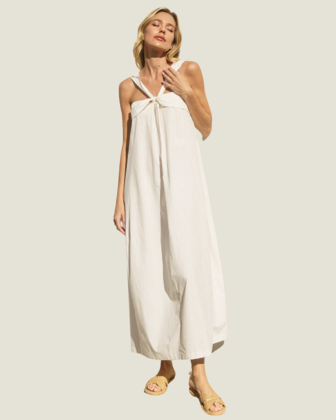 The Monette: Woven Halter Midi