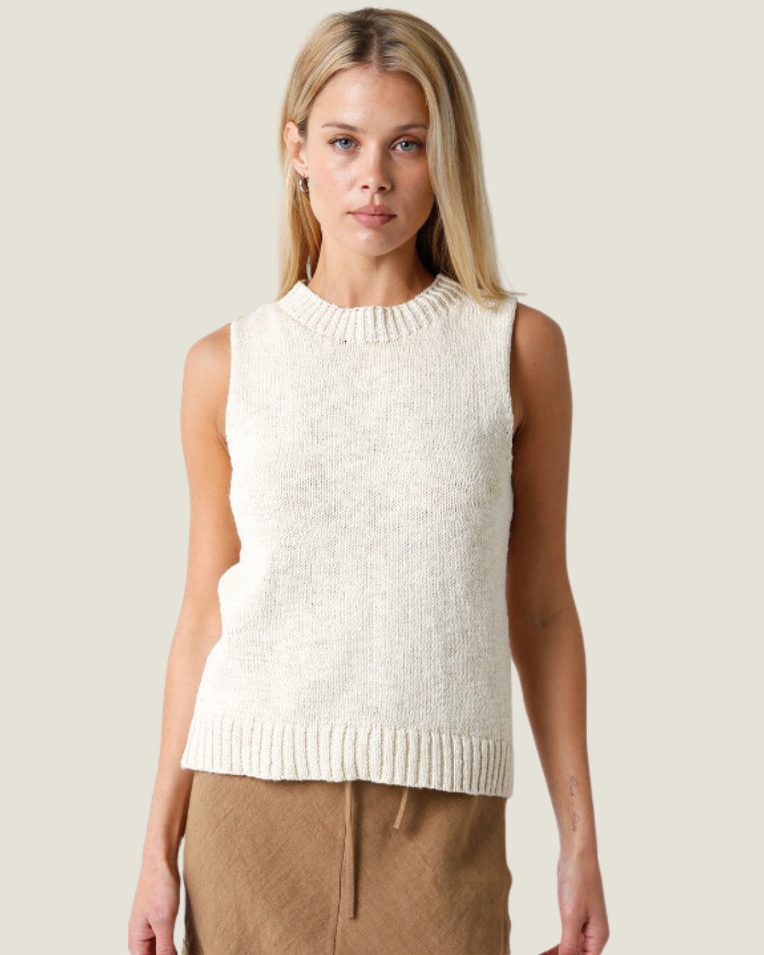 The Rowan: Sleeveless Knit Tank Top