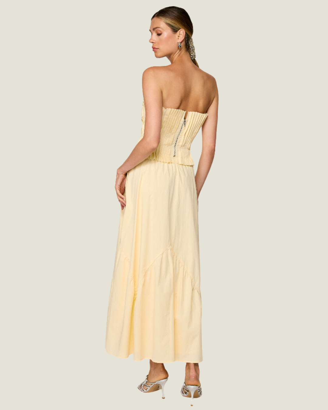 The Merritt: Light Yellow High Rise Maxi Skirt