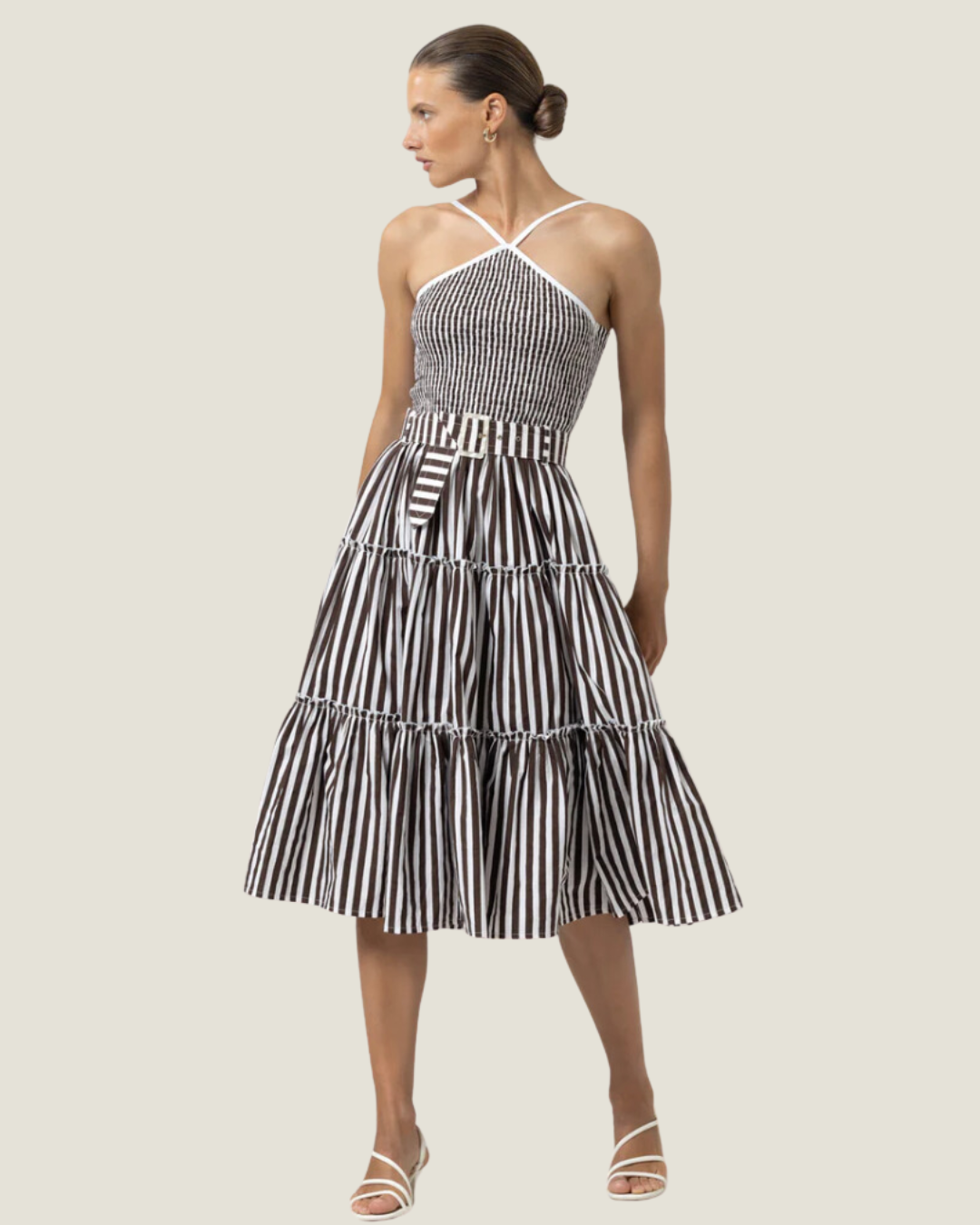 The Arlen: Poplin Dress Pencil Stripe