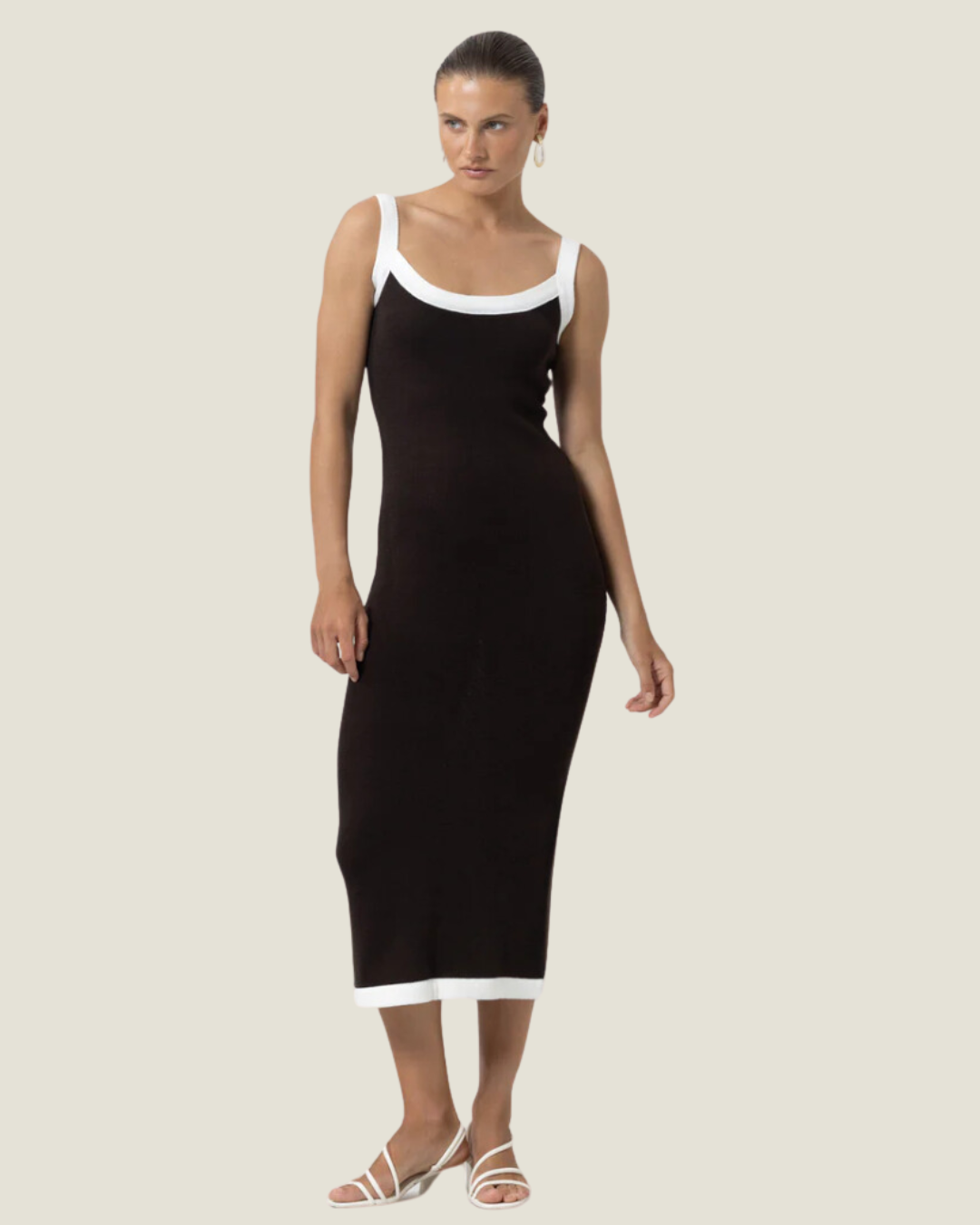 The Harbour Island: Sleeveless Knitted Midi Dress