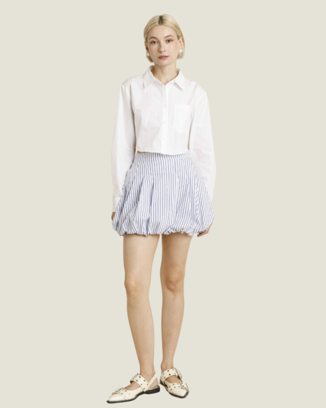 The Bella: Striped Bubble Mini Skirt